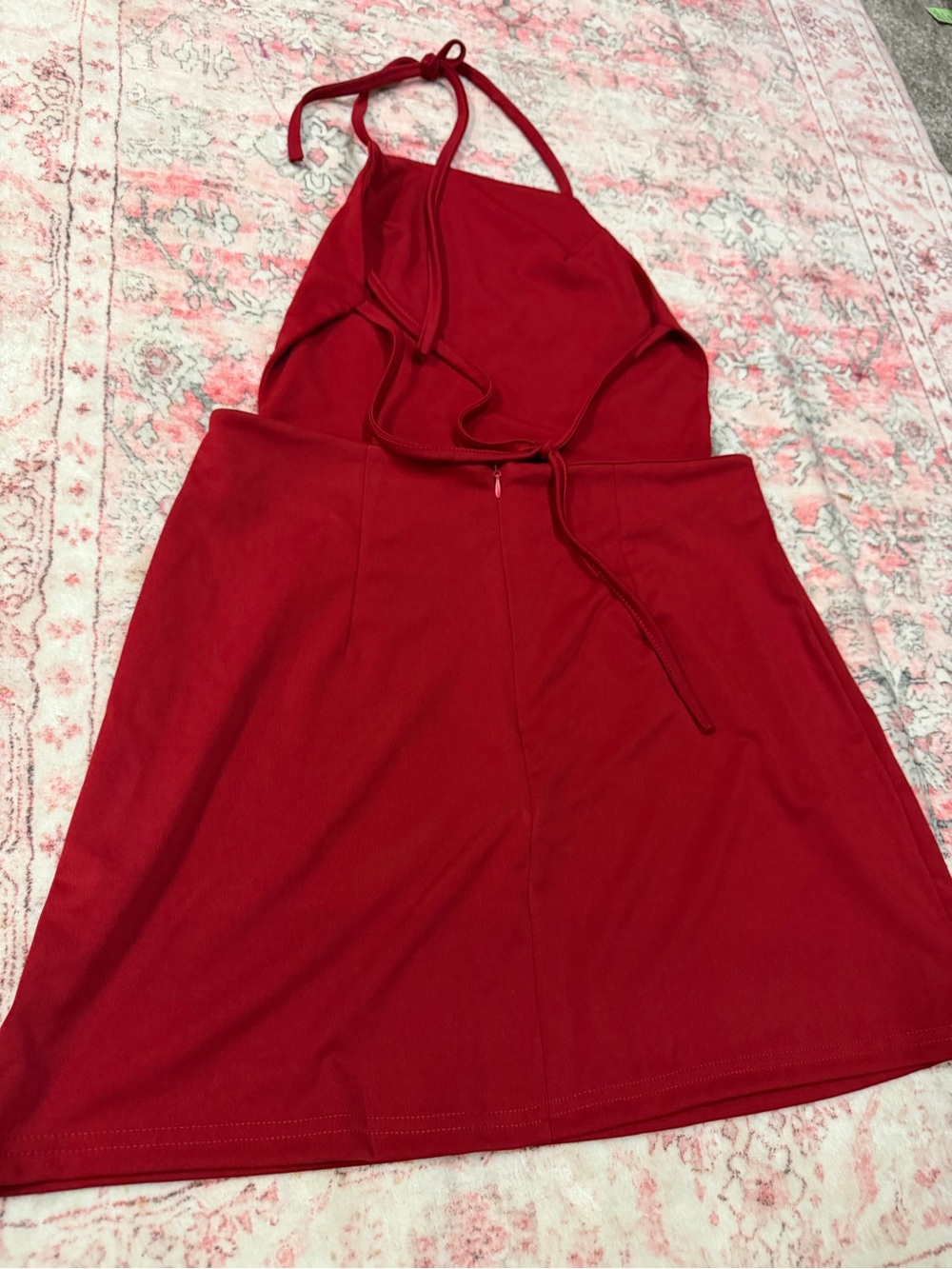 Zaful Red Halter Mini Dress